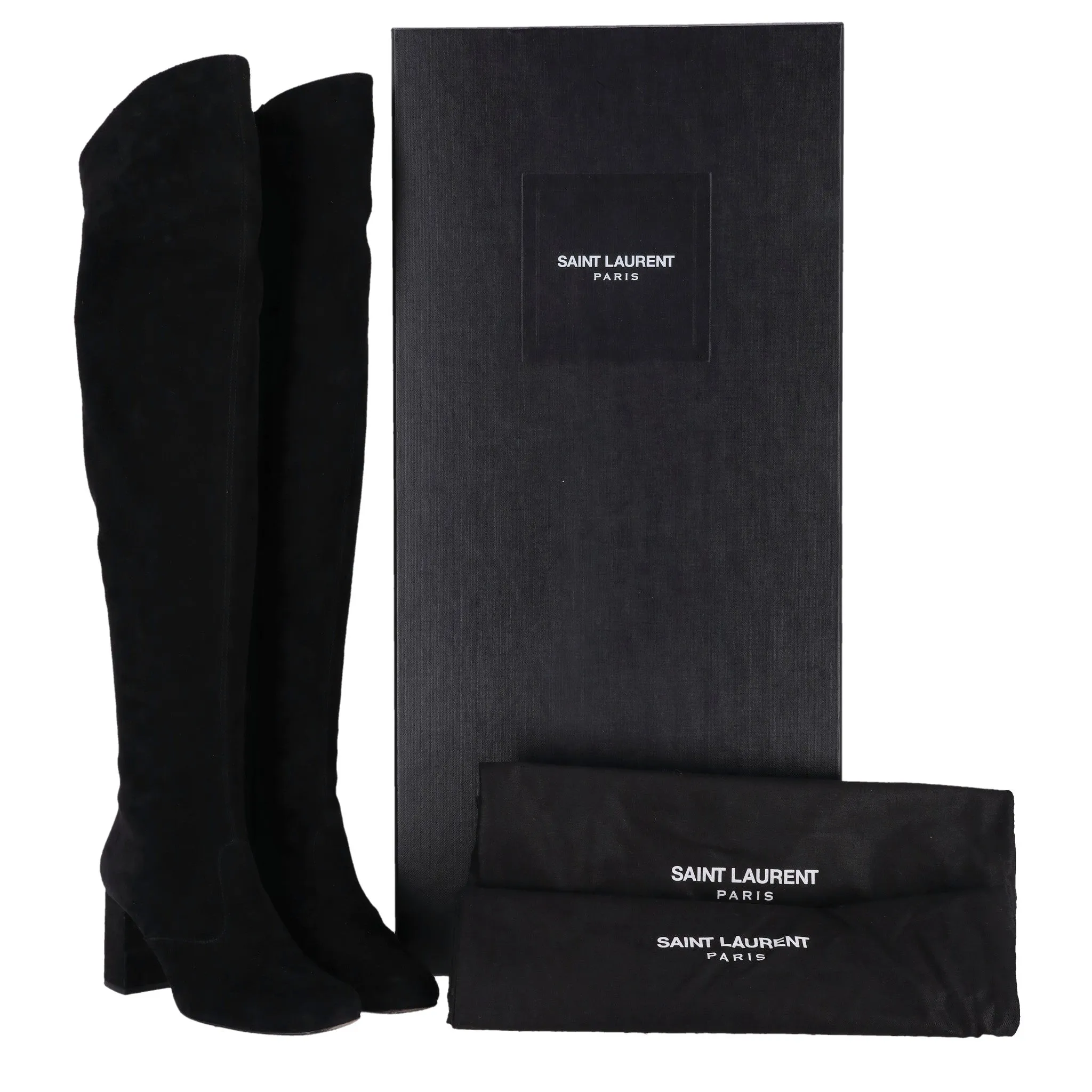 Saint Laurent Over-The-Knee Suede Boots. Size 37