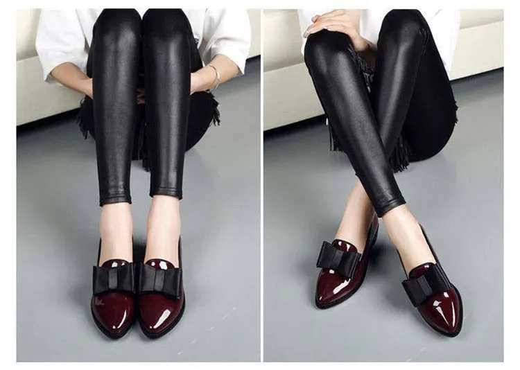 Shiny Patent Leather Block Chunky Toe Pumps