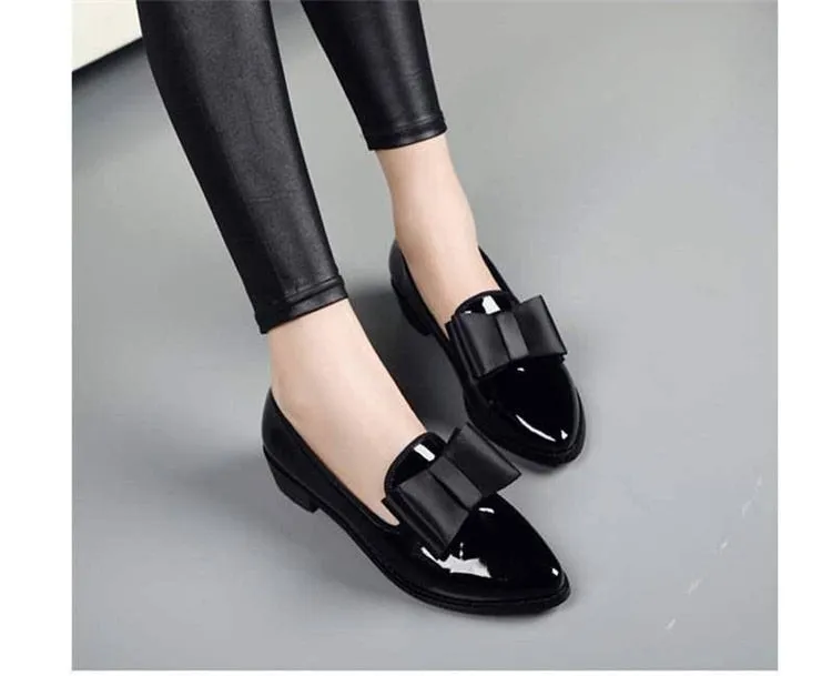 Shiny Patent Leather Block Chunky Toe Pumps