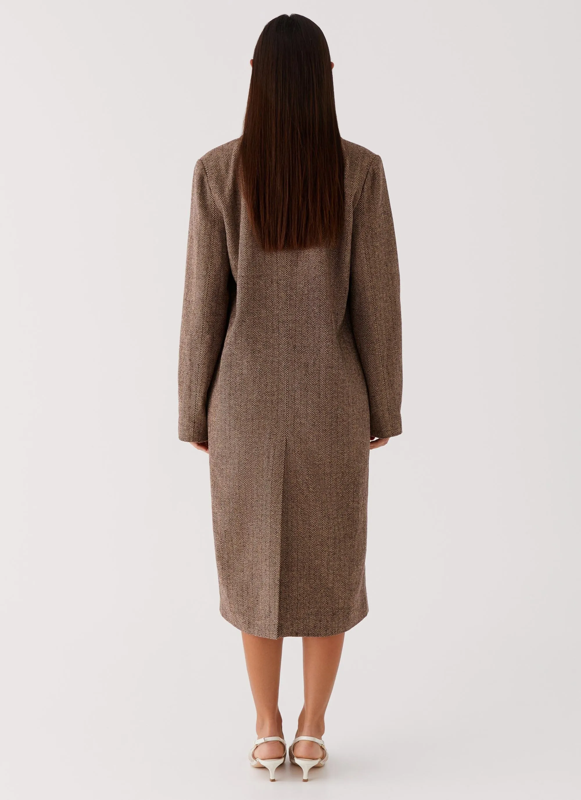 Since Way Back Longline Coat - Brown