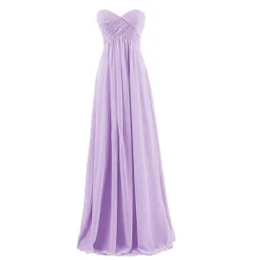 Strapless chiffon bridesmaid dresses - Lilac