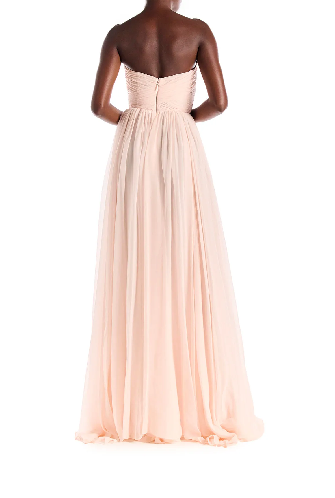 Strapless Draped Chiffon Gown