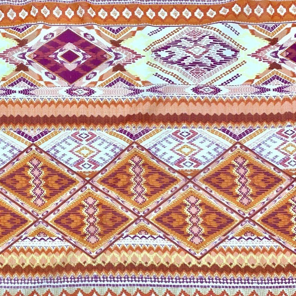 Sunset Geometric Chiffon Fabric