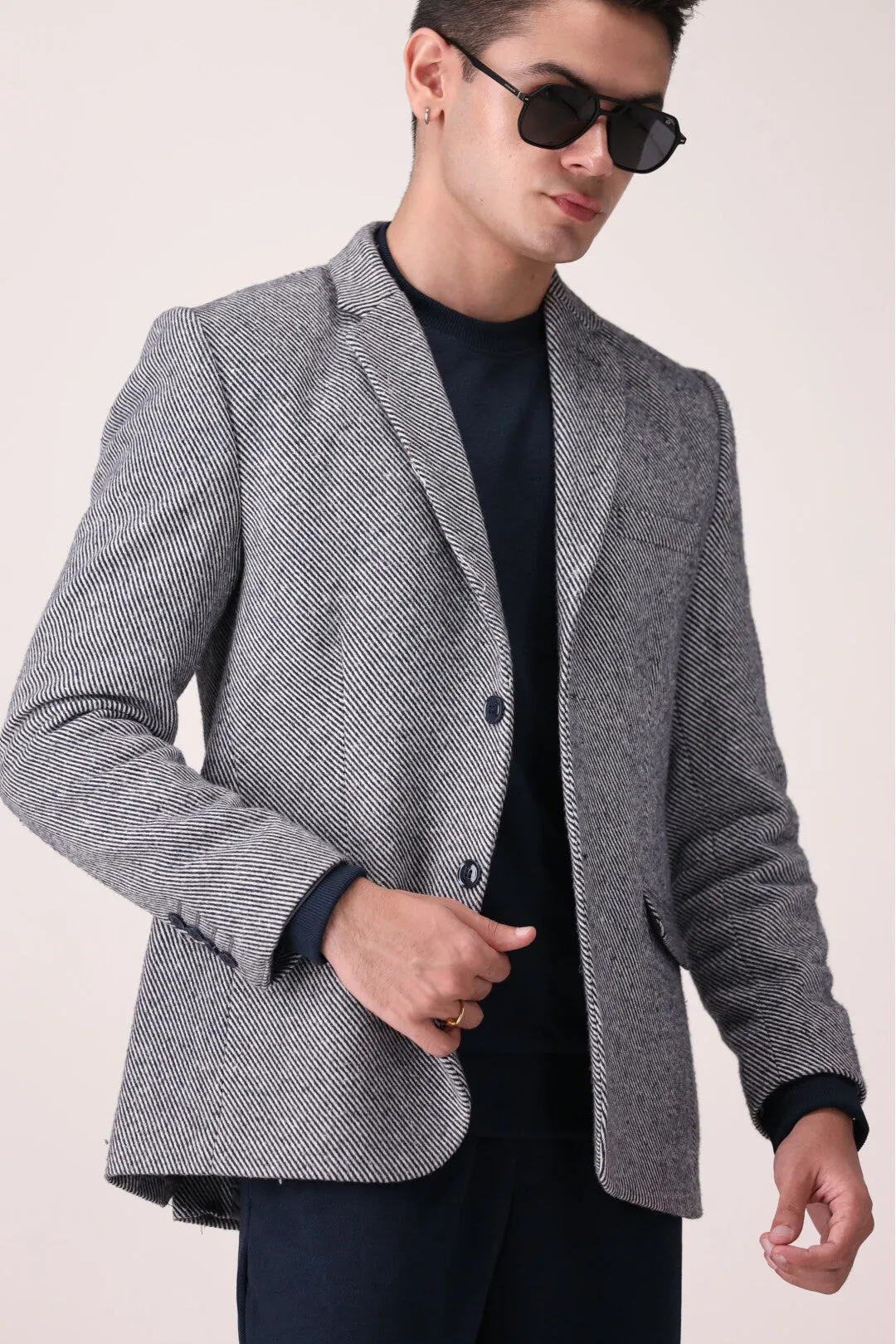 TEXTURED  COAT REGULAR FIT