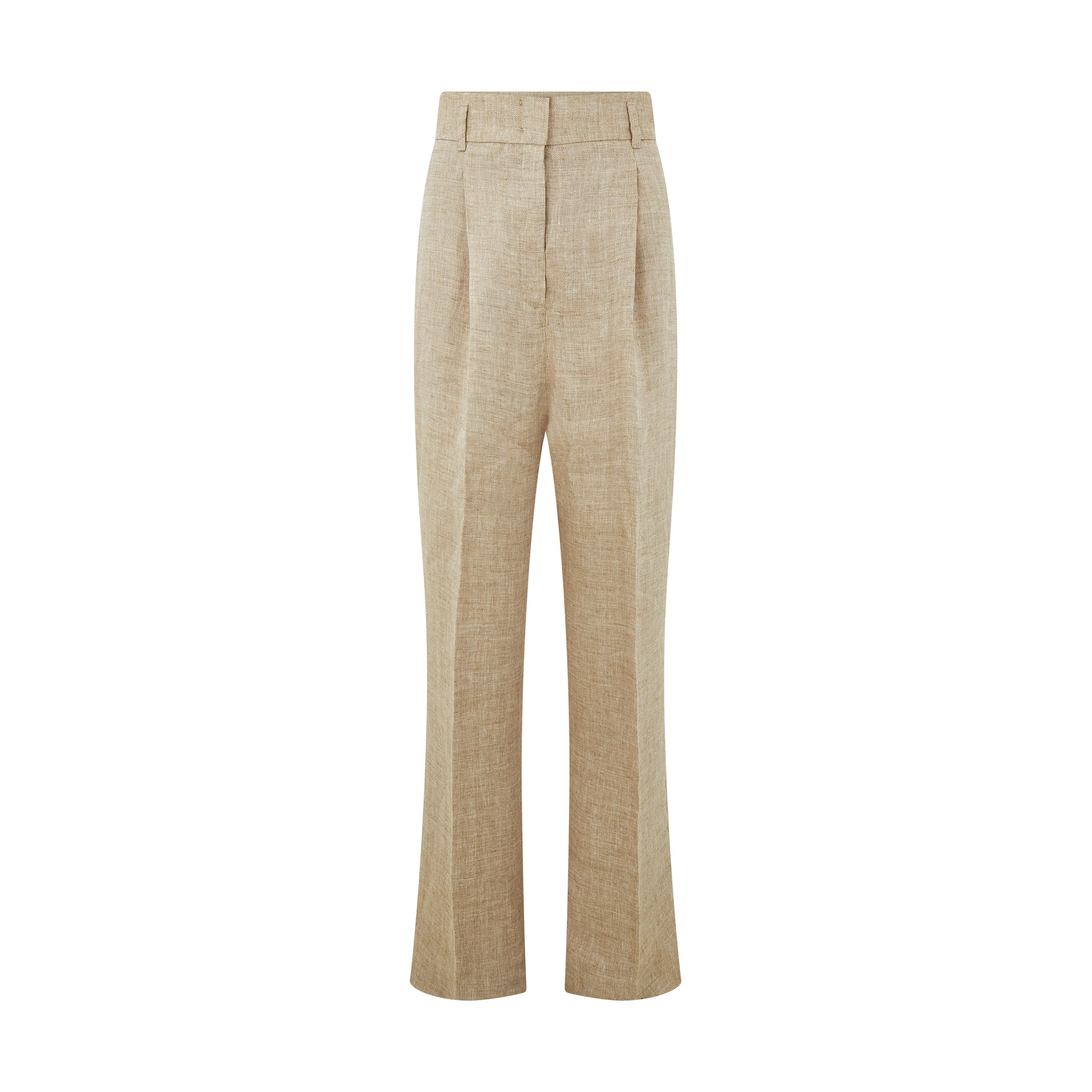 Treviso Tailored Herringbone Linen Trouser