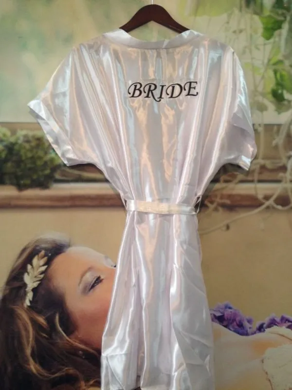 WHITE SATIN BRIDE GOWNS