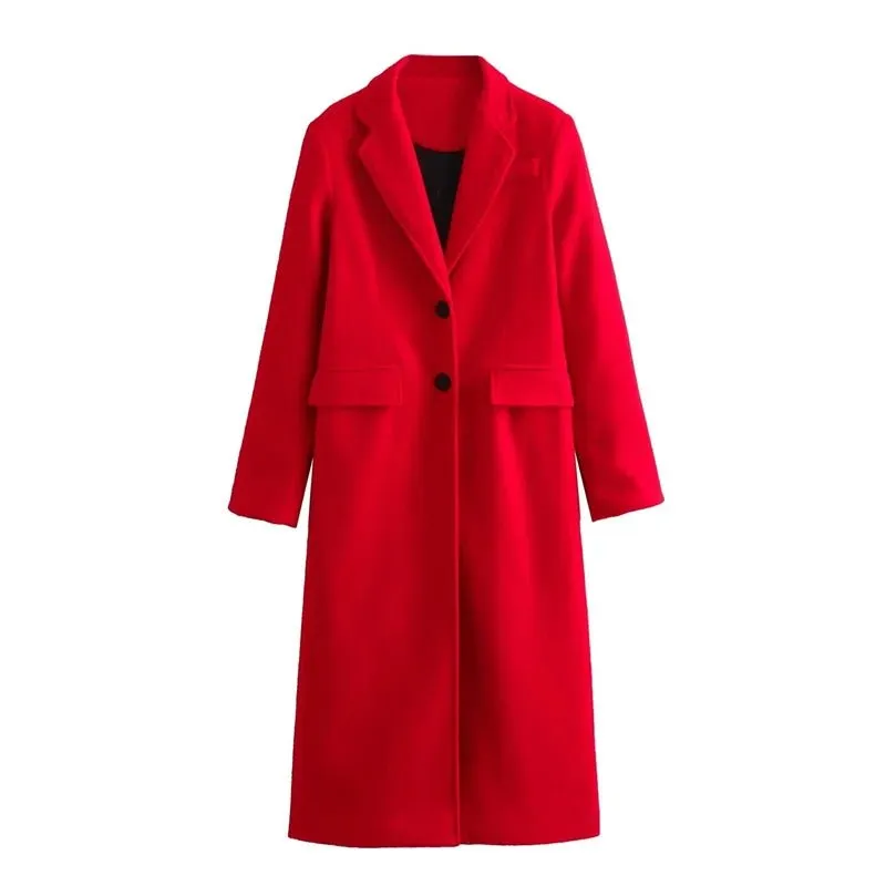 Women's Coats Red Long Coat Women Autumn Elegant Coats Woman Winter