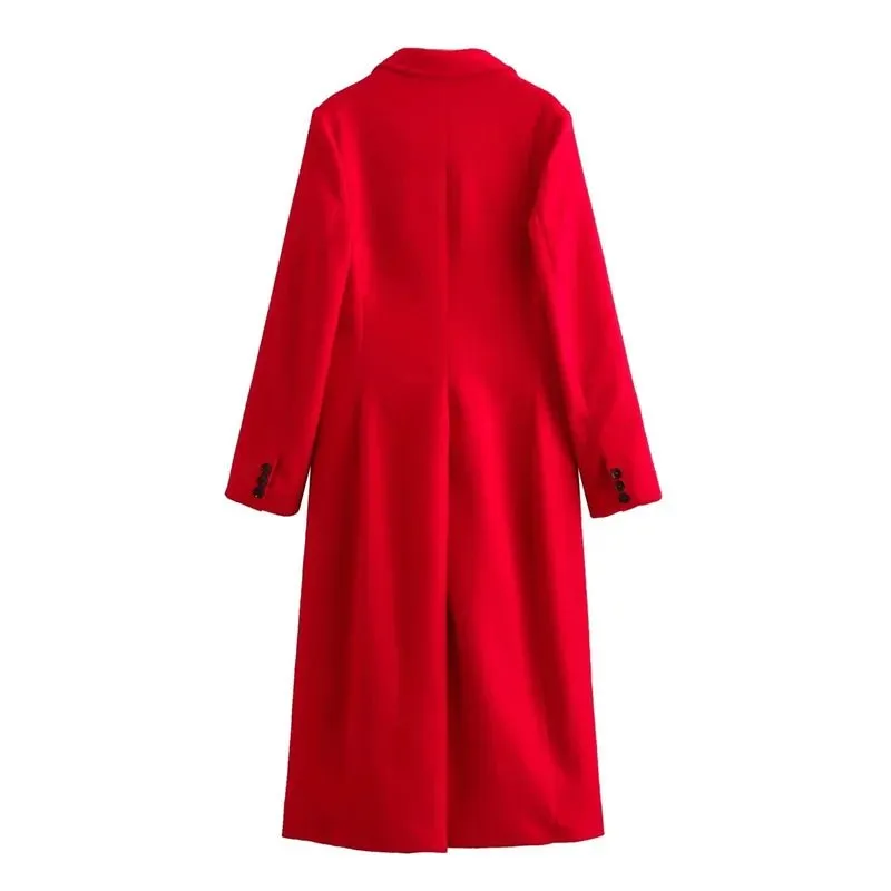 Women's Coats Red Long Coat Women Autumn Elegant Coats Woman Winter